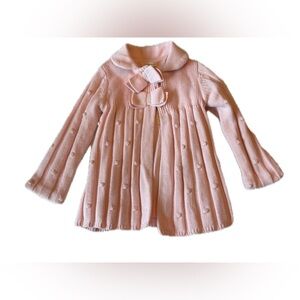 NWTFirst Impressions Pink Knit Sweater Swing Coat
